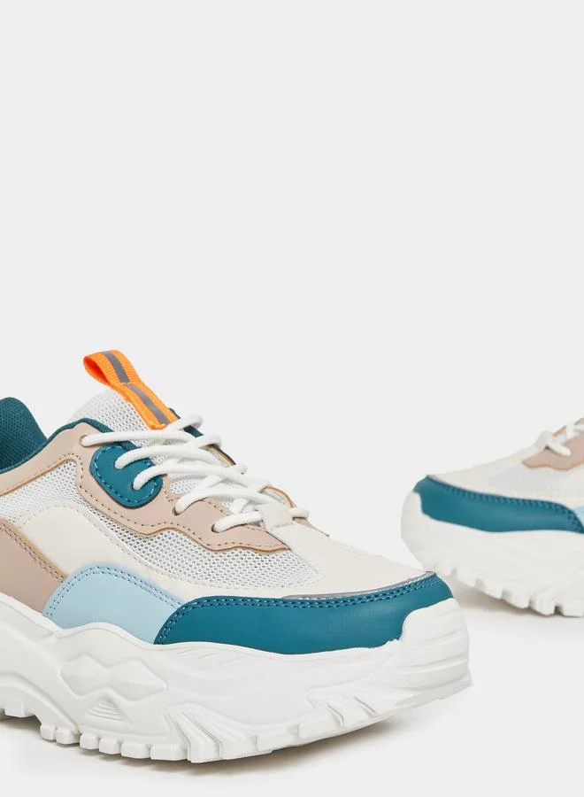 Styli Color Block Chunky Sole Sneakers