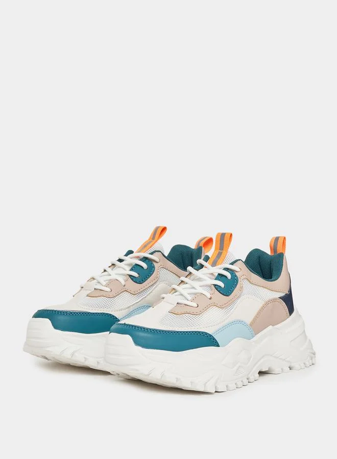 Styli Color Block Chunky Sole Sneakers