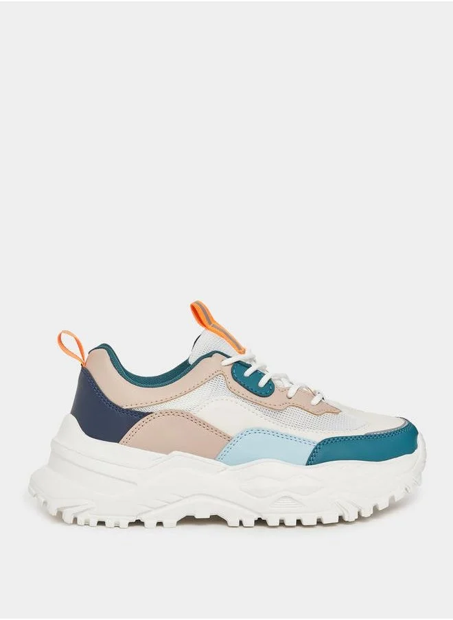 Styli Color Block Chunky Sole Sneakers