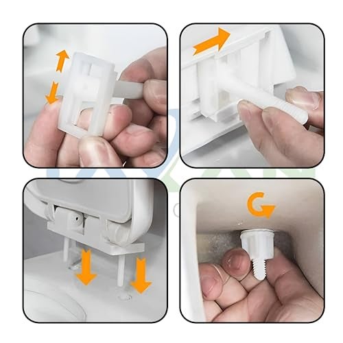 LUXART Squaricle Black Toilet Seat Cover (45 x 34 cm) with Soft Close Technology | Heavy-Duty Commode Lid | Modern Design & Glossy Finish | Easy Installation Kit Included | Ideal for western commode - Image 4