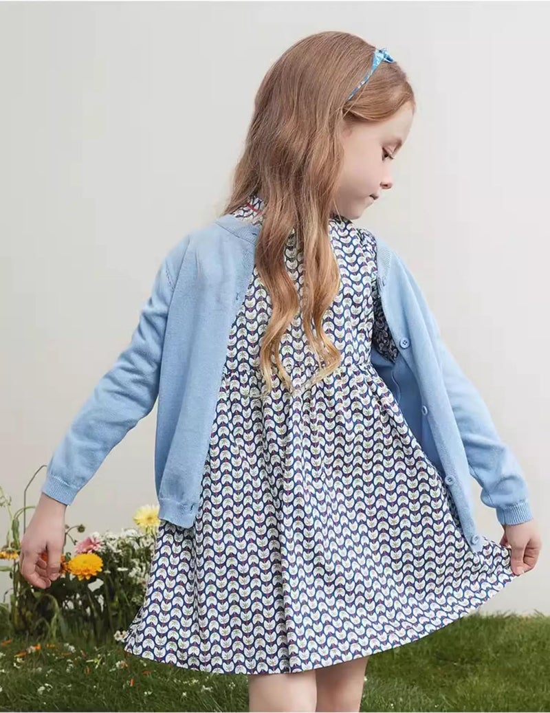 Miccina Girls Cardigan Sweater School Uniforms Toddler Long Sleeve Button Knit Solid Sweaters Tops White - Image 5