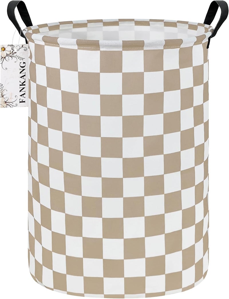FANKANG Storage Basket, Nursery Hamper Canvas Laundry Basket Foldable with Waterproof PE Coating Large Storage Baskets for Kids Boys and Girls, Office, Bedroom, Clothes,Toys(Beige flag) - Image 1