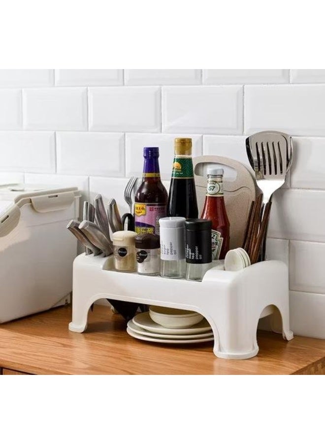 Kitchen Organizer Corner Storage Rack Shelf Plastic Storage 3 Tier Corner Shelf Spice Rack Organizer Seasoning Drying Dish Rack - Image 3