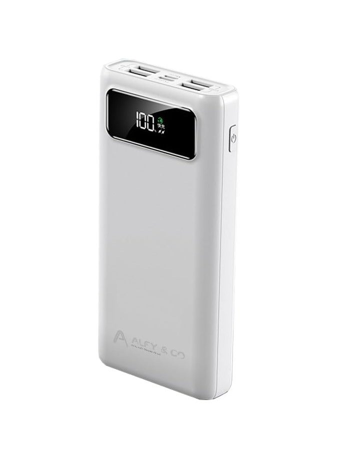 ALFY & CO 20000 mAh Power Bank Portable Charger USB Type C Battery Pack 22.5W Fast Charging Compatible with iPhone 16 15 14 13 Pro Max Samsung Galaxy Z Fold 6 S24 S23 S22 S21 Ultra Apple Watch Airpods iPad white  - Image 1