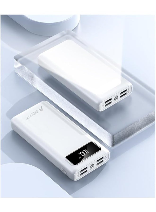 ALFY & CO 20000 mAh Power Bank Portable Charger USB Type C Battery Pack 22.5W Fast Charging Compatible with iPhone 16 15 14 13 Pro Max Samsung Galaxy Z Fold 6 S24 S23 S22 S21 Ultra Apple Watch Airpods iPad white  - Image 4