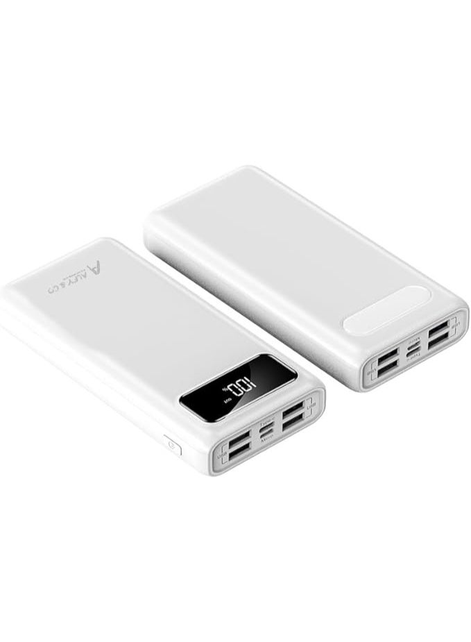 ALFY & CO 20000 mAh Power Bank Portable Charger USB Type C Battery Pack 22.5W Fast Charging Compatible with iPhone 16 15 14 13 Pro Max Samsung Galaxy Z Fold 6 S24 S23 S22 S21 Ultra Apple Watch Airpods iPad white  - Image 2