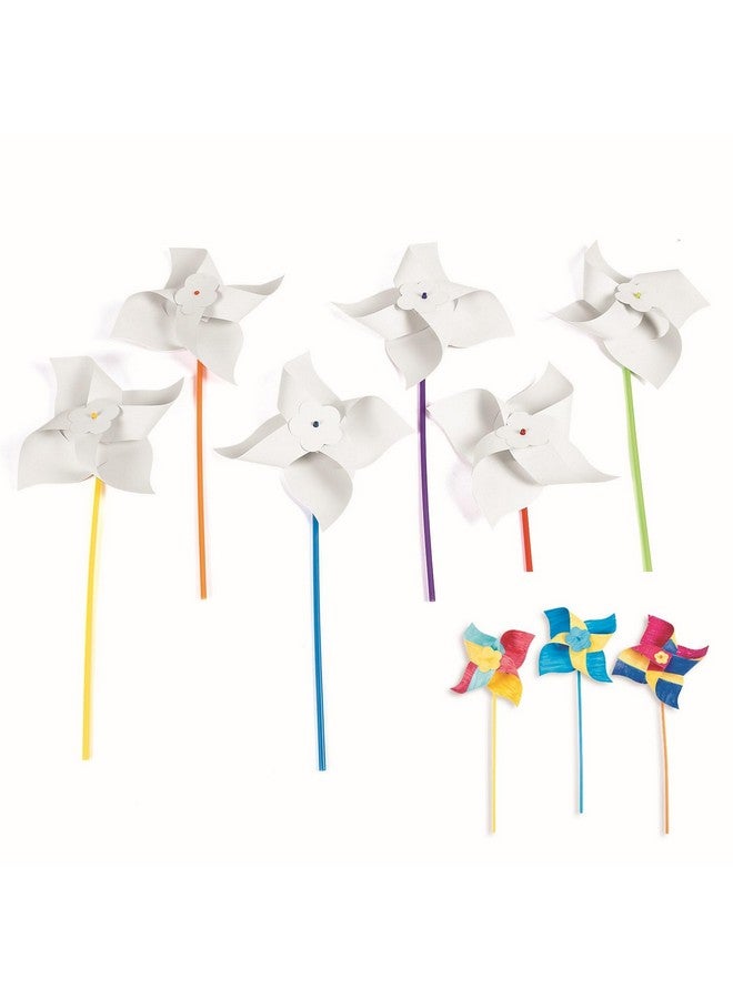 Fun Express دواليب هوائية عملاقة من فن إكسبريس - مجموعة جملة من 24 دولاب هوائي أبيض - اصنع فنونك بنفسك - رائعة للصيف، عيد الاستقلال ورشات الفنون في الفصول الدراسية - Image 1