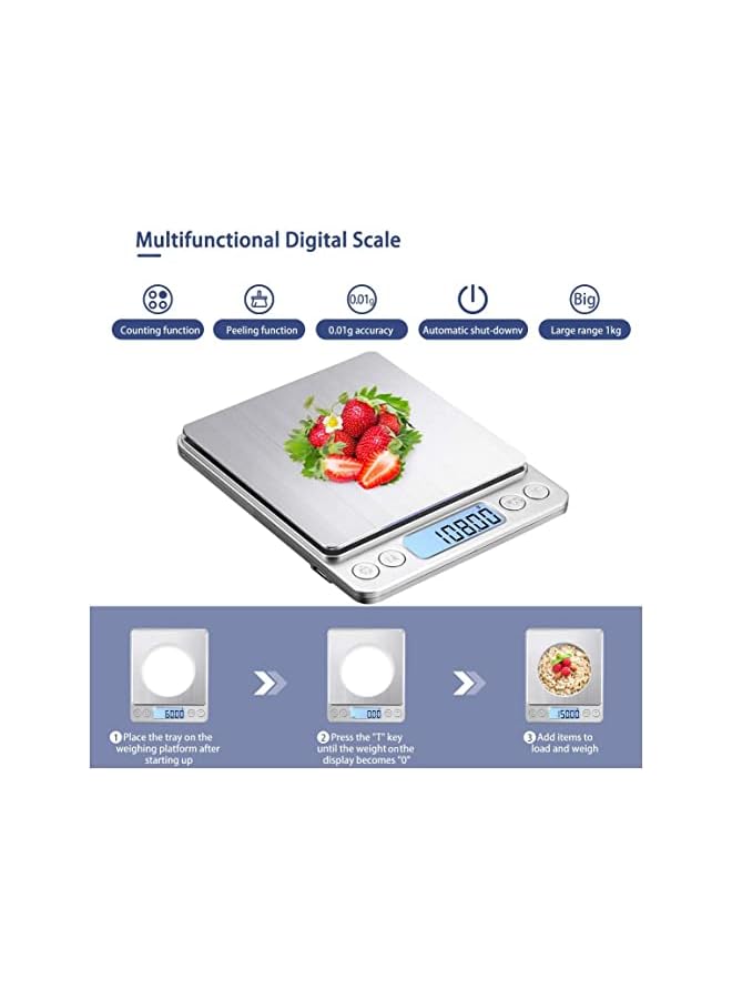 Wishlink Mini Digital Jewelry Scale Electronic Balance Food Kitchen Scale Pocket Weight Scale (500g/0.01g) - Image 4