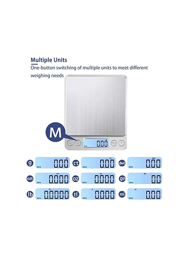 Wishlink Mini Digital Jewelry Scale Electronic Balance Food Kitchen Scale Pocket Weight Scale (500g/0.01g) - Image 3