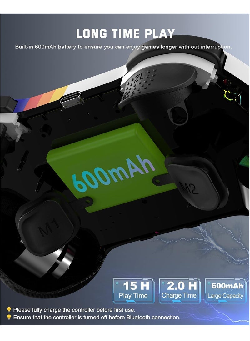 Mobile Gaming Controller for iPad/iPhone/Tablet, Cloud Controller Remote Joystick for iOS/Android, Wireless Switch Controller with Macro ons/Hall-Rocker/Hall-Trigger/Dual Vibration (Starry White) - Image 5