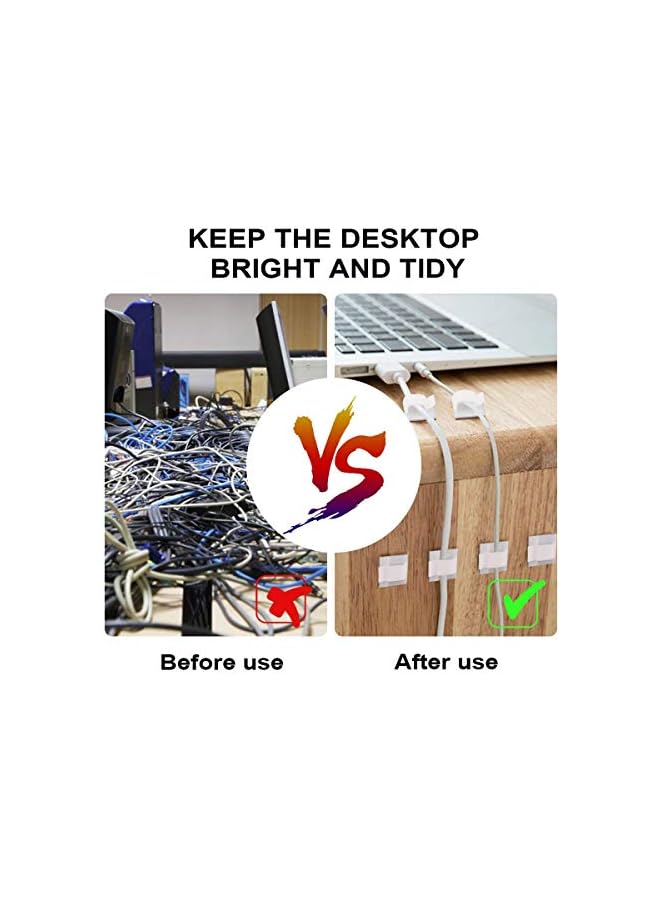 promass Cable Clips, Outdoor Light Wire Clips Adhesive Cable Hooks Cord Clips Wire Organizer Holder for Desk, Wall Cable Management, Fairy Lights, Decorations Hanging - Clear(40PCS) - Image 5