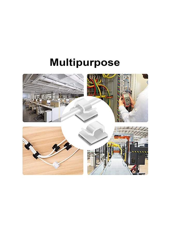 promass Cable Clips, Outdoor Light Wire Clips Adhesive Cable Hooks Cord Clips Wire Organizer Holder for Desk, Wall Cable Management, Fairy Lights, Decorations Hanging - Clear(40PCS) - Image 4
