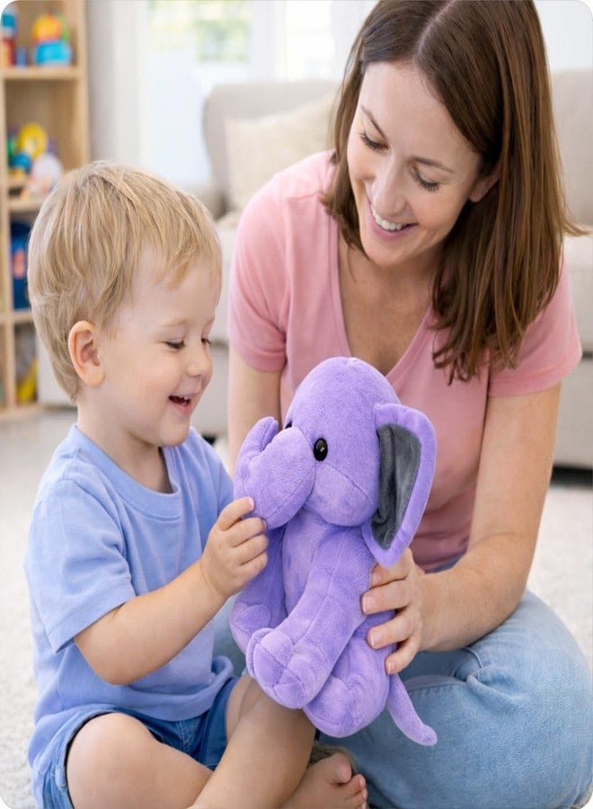 Aruvia Cute Jumbo Elephant Soft Toy 23cm X 30cm (Purple) | Super Soft Washable Stuffed Animal for Kids 0-5 Years | Huggable Plush Toy | Ideal Gift for Girls/Babies, Made in India - Image 2