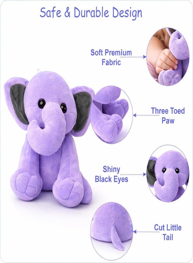 Aruvia Cute Jumbo Elephant Soft Toy 23cm X 30cm (Purple) | Super Soft Washable Stuffed Animal for Kids 0-5 Years | Huggable Plush Toy | Ideal Gift for Girls/Babies, Made in India - Image 5