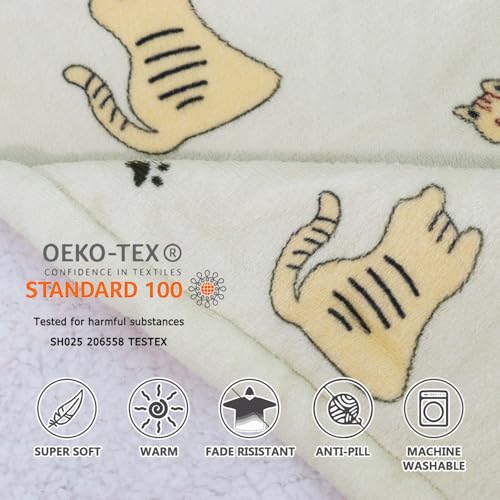 Qeils Wearable Blanket Hoodie for Women, Comfy Sherpa Sweatshirt Blanket as Birthday Christmas Gifts, Oversized Pullover Jacket Blanket Hoodie for Adult (Cat, Adult) - Image 3