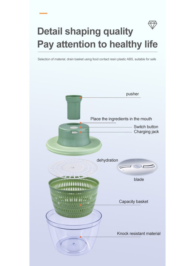 Electric Vegetable Cutter Wireless Electric Garlic Masher Food Chopper Meat Grinder Machine Food Peel Slice - Image 5