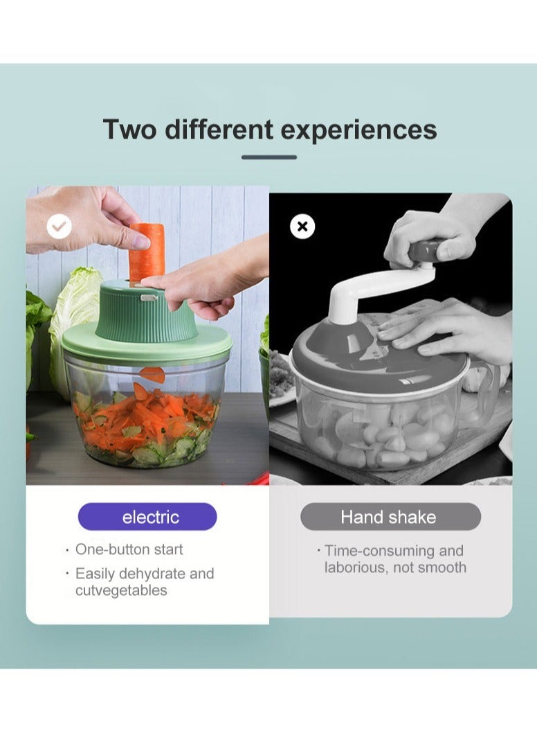 Electric Vegetable Cutter Wireless Electric Garlic Masher Food Chopper Meat Grinder Machine Food Peel Slice - Image 3