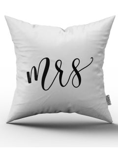 Cango Home Double Sided Printed Mrs. Women's Digital Printed Throw Pillow Case - White-CT 