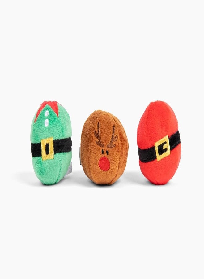 Midlee Christmas Catnip Plush Balls 3-Pack - Santa, Reindeer & Elf Cat Toy Set, Soft Catnip Balls, Interactive Cat Toy, Stocking Stuffers - Image 1