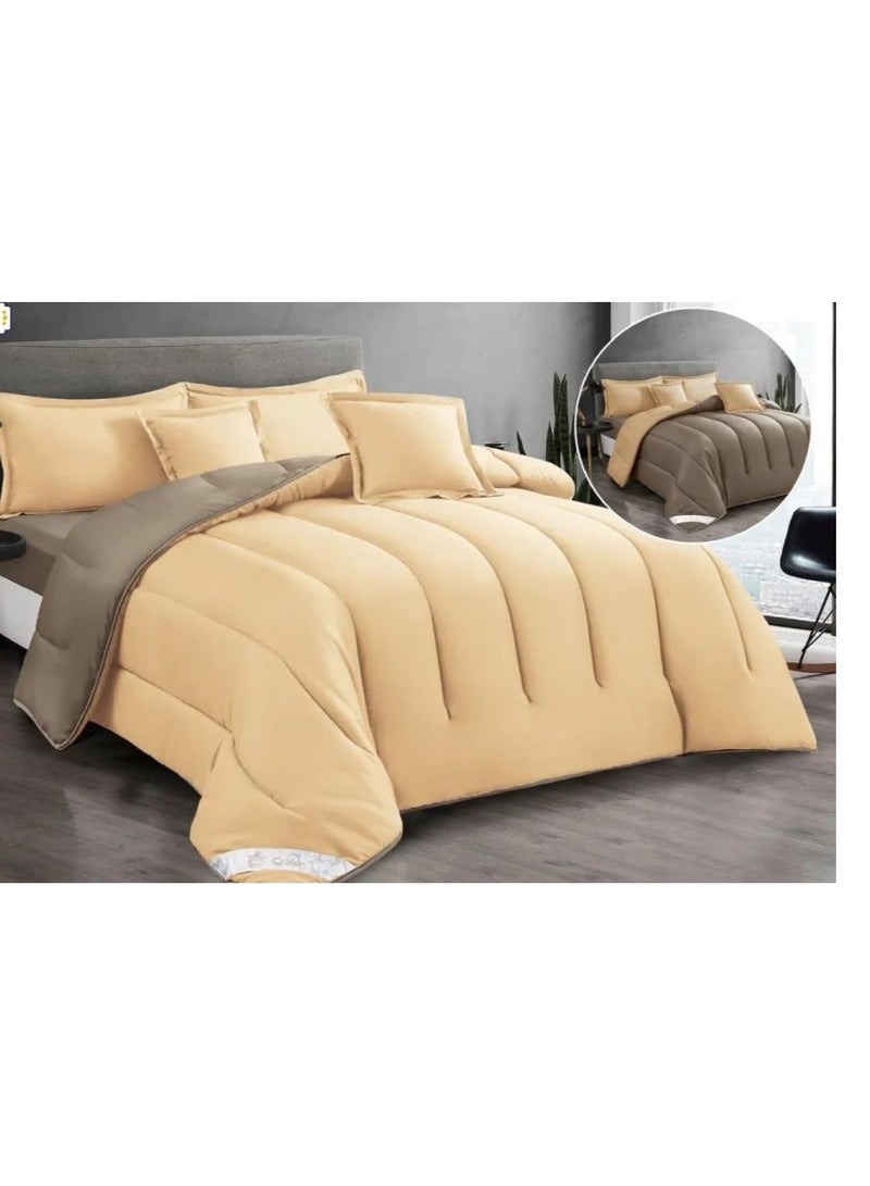 Plain double bed sheet 2x1 double-sided 8 pieces quilt size 240x260 cm - Image 1