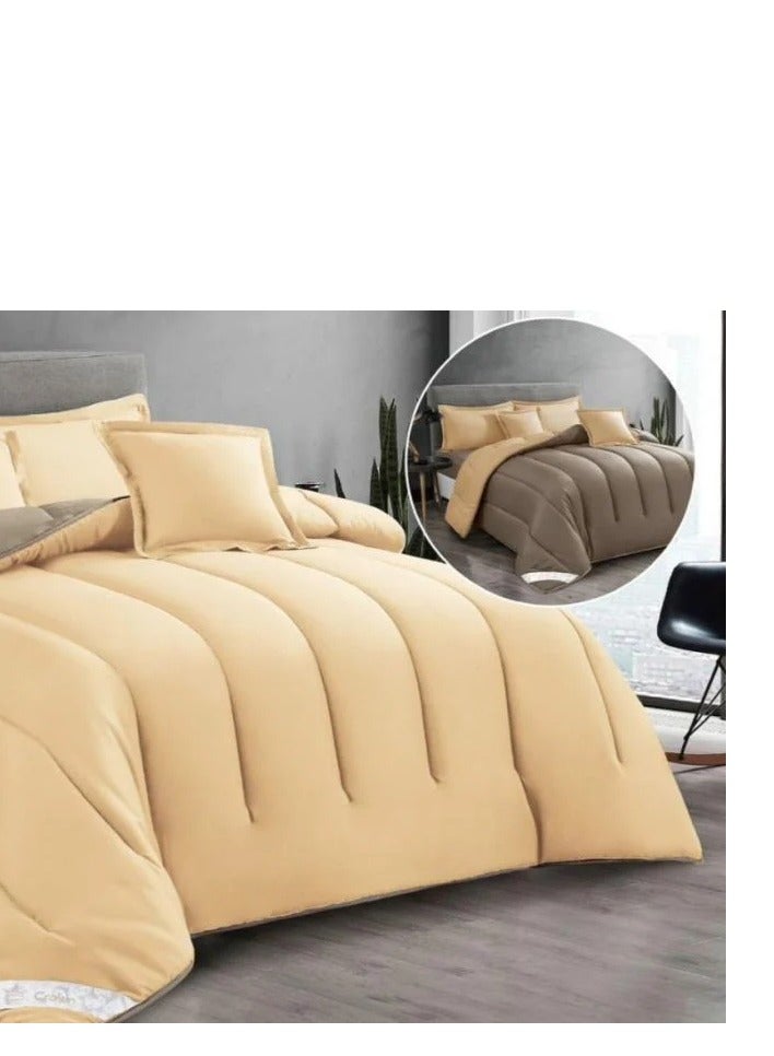 Plain double bed sheet 2x1 double-sided 8 pieces quilt size 240x260 cm - Image 2
