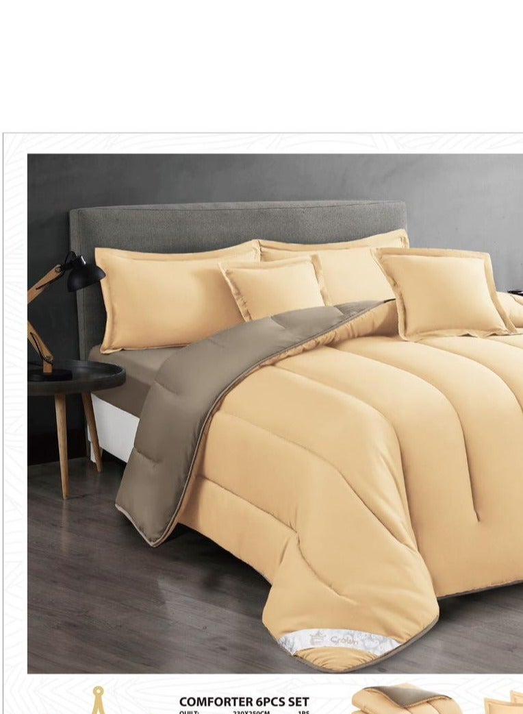 Plain double bed sheet 2x1 double-sided 8 pieces quilt size 240x260 cm - Image 3