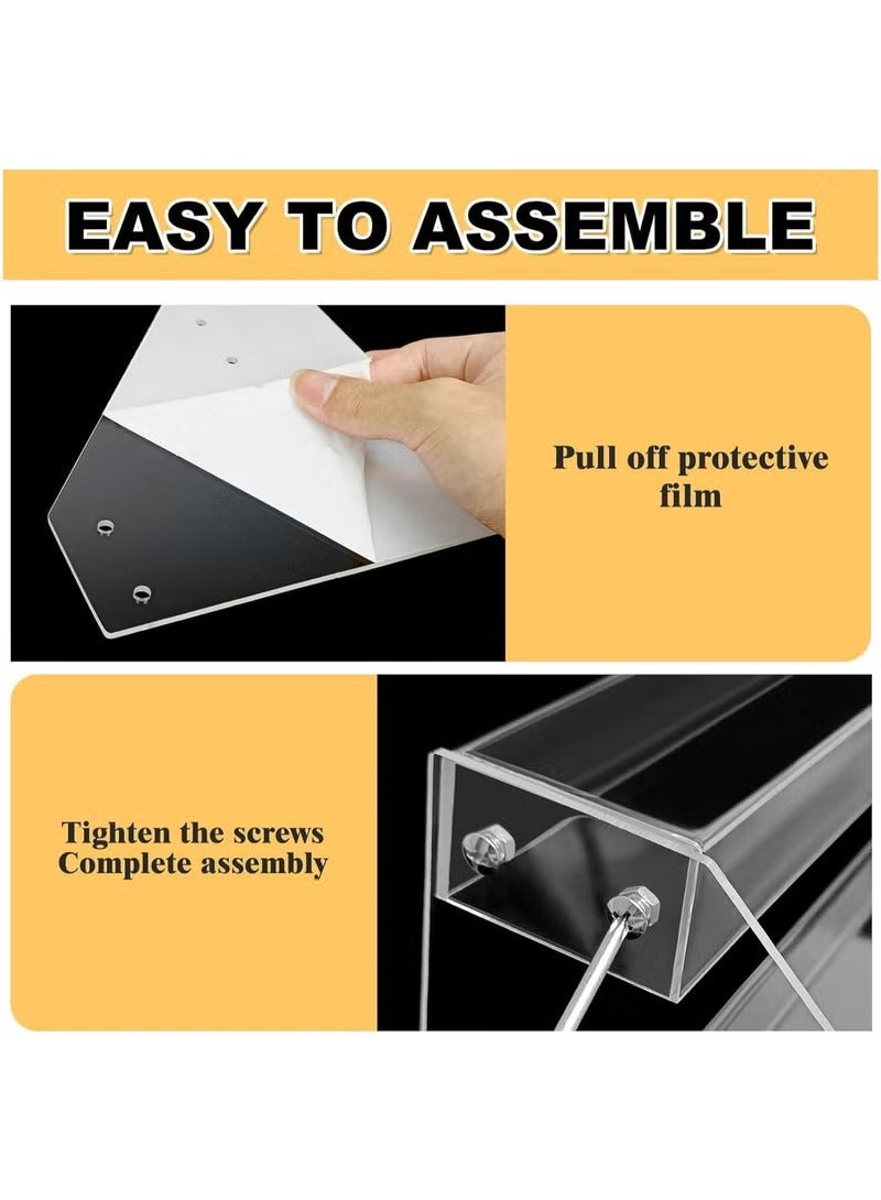 حامل أكريليك، رفوف عرض أكريليك 12 بوصة، منظم عطور شفاف بثلاث طبقات، منظم أكريليك قوي ومستقر للعرض الزخرفي، منظمات للعناية بالبشرة على الطاولة، المقتنيات (ثلاث طبقات) - Image 2