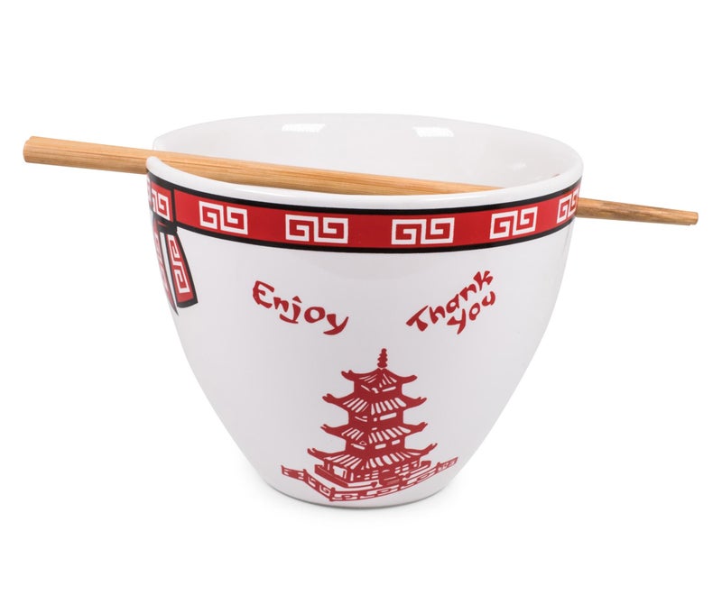 Boom Trendz Bowl Bop chinese Takeout Box Dinnerware Set  16-Ounce Ramen Bowl  chopsticks  - Image 1