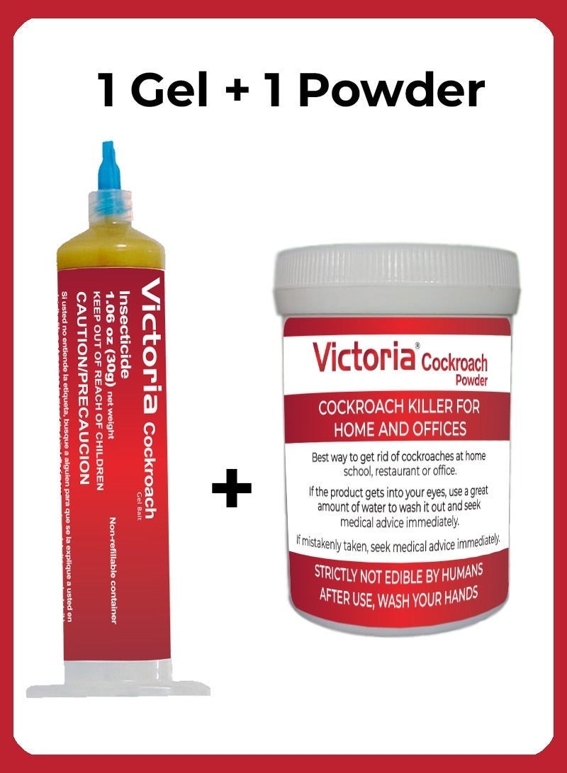 Victoria Cockroach Gel Bait 1 Tube Plus Victoria Pest Control Powder 100 GM
