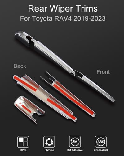 YAKANEY for Toyota RAV4 2025 2024 2023 2022 2021 2020 2019 Rear Wiper Cover Trims, Chrome Exterior Back Window Sporty Decorative Strip Molding for RAV 4 - Image 2