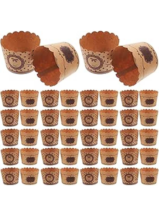 100 Pcs High Temperature Resistant Disposable Polka Dot Bow Print Paper Cake Liners Food Grade Pulp - Image 1