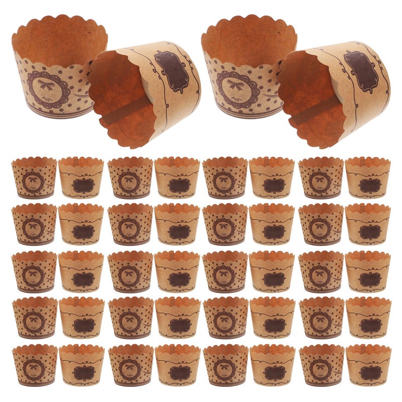 100 Pcs High Temperature Resistant Disposable Polka Dot Bow Print Paper Cake Liners Food Grade Pulp - Image 2