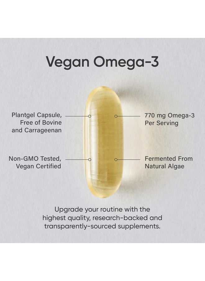 SPORTS RESEARCH Vegan Omega3 Fish Oil Alternative From Algae Oil Highest Levels Of Vegan Dha & Epa Fatty Acids ; Nongmo Verified & Vegan Certified 60 Veggie Softgels (Carrageenan Free)  - Image 5