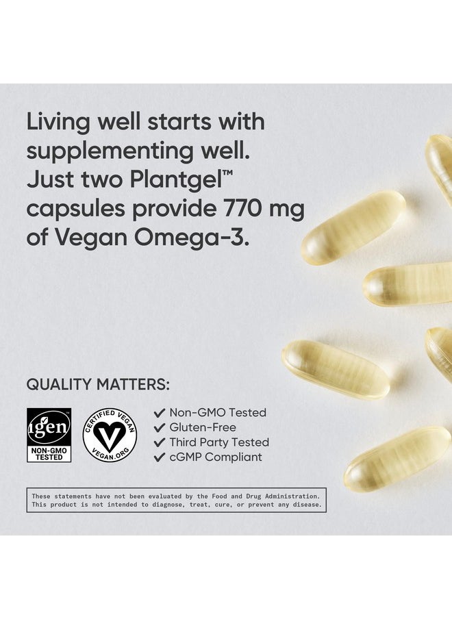 SPORTS RESEARCH Vegan Omega3 Fish Oil Alternative From Algae Oil Highest Levels Of Vegan Dha & Epa Fatty Acids ; Nongmo Verified & Vegan Certified 60 Veggie Softgels (Carrageenan Free)  - Image 4