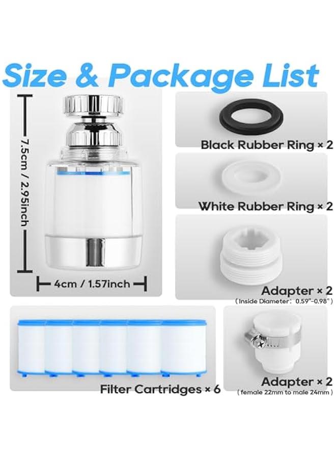 Harse 2Pcs Rotating Faucet Extender Sink Aerator, Sink Filter Water Faucet, 360 ° Faucet Extender, With Universal Converter, Swivel Multifunctional Robotic Arm for Home Kitchen Bathroom - Image 2