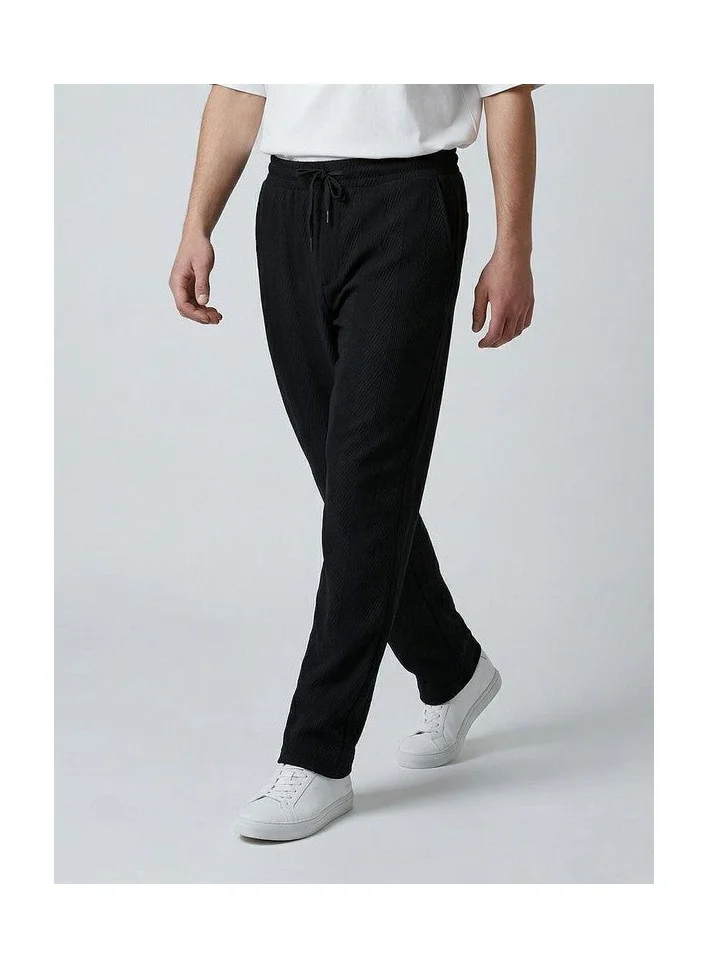 Marrakech Vertical Textured Elastic Waist Drawcord Pants