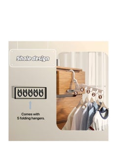 Excefore Folding Clothes Drying Rack, Outdoor Travel Clothes Rack, Laundry Room Hanging Rack, with 5 Holes, for Outdoor Camping Travel, Hotel Apartment, Student Apartment  - Image 2