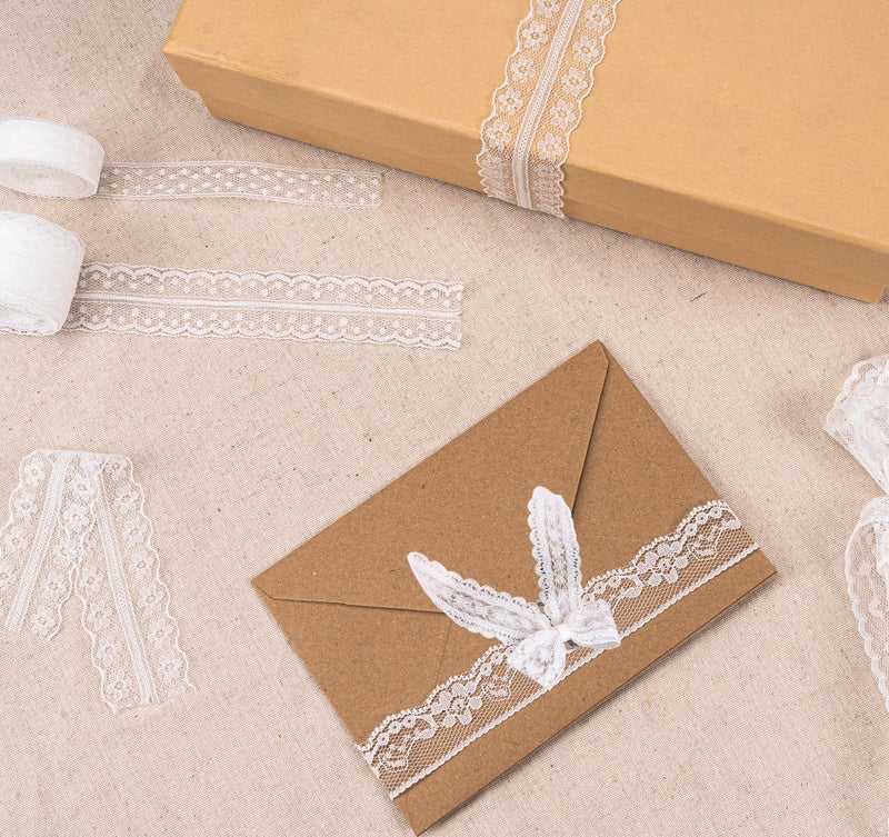 ilauke 82 Yards White Lace Ribbon 15 Rolls Vintage Lace Trims with Assorted Crochet & Sewing Patterns, Vintage Floral Designs for Wedding Decor,Gift Wrapping,Scrapbooking Doll Clothes Decor - Image 4