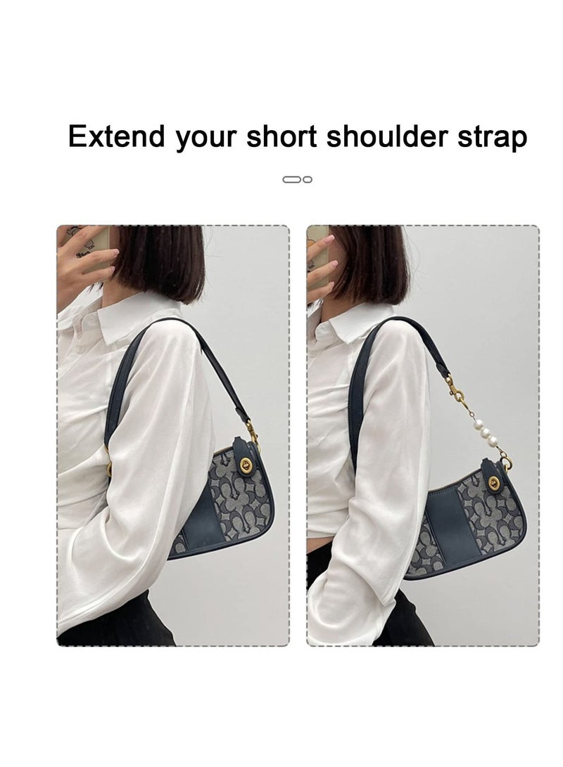 KASTWAVE Bag Extension Chain 23 Inch Purse Chain with Pearl Strap Spring O Ring Buckle Gold Replacement Strap Universal Handbag Shoulder Crossbody Bag Chain Strap Extender WomenS Gift - Image 2