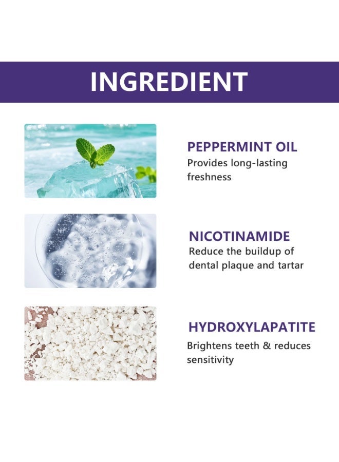 Danliss Hydroxyapatite Whitening Toothpaste 80g, Stain Removing Yellow Teeth, Mint Fresh Breath, Gum Protection Anti-Sensitivity Toothpaste - Image 4