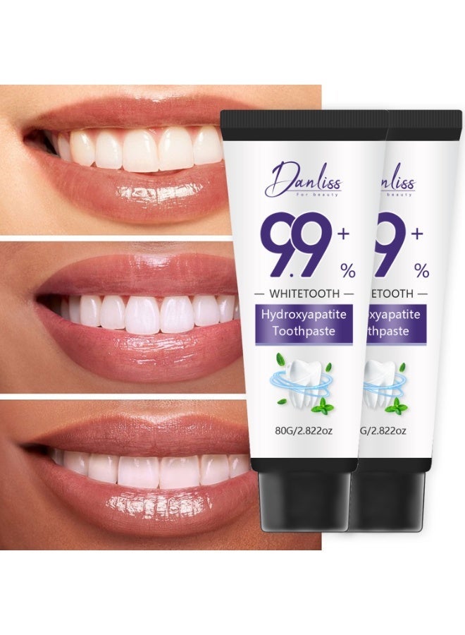Danliss Hydroxyapatite Whitening Toothpaste 80g, Stain Removing Yellow Teeth, Mint Fresh Breath, Gum Protection Anti-Sensitivity Toothpaste - Image 1