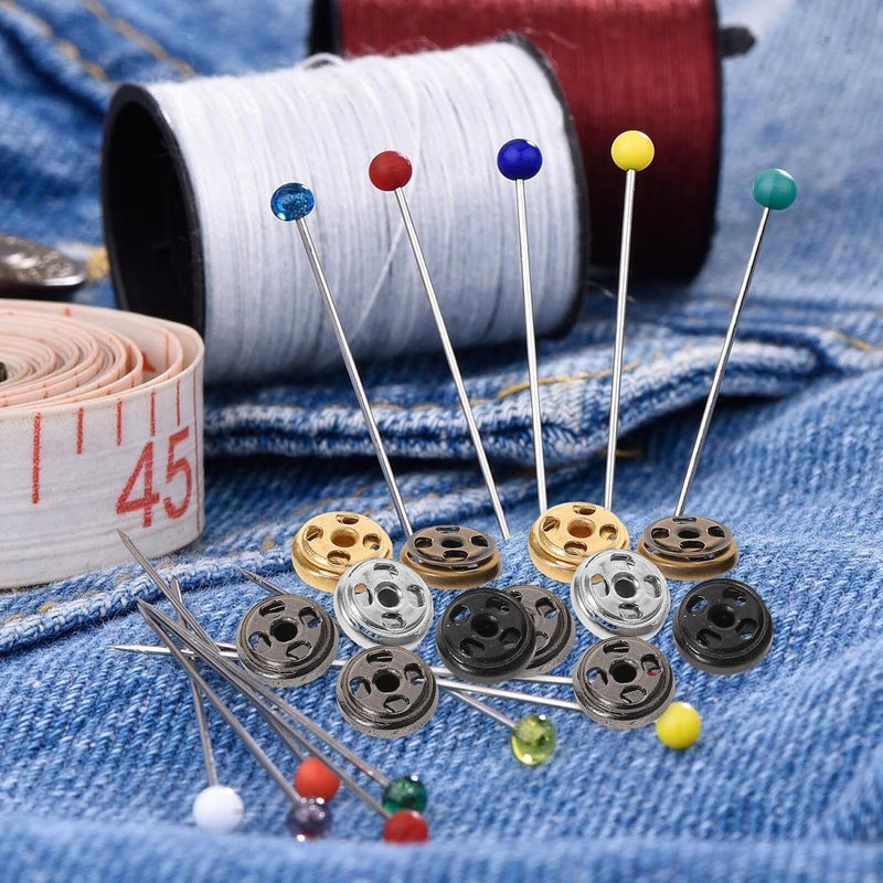 KALLORY 100 Sets 6mm Metal Round Snap Fasteners Sewing Buttons for Clothing DIY Crafts Jackets Coats with Silver Gold Gunmetal Antique Copper Black Colors - Image 5