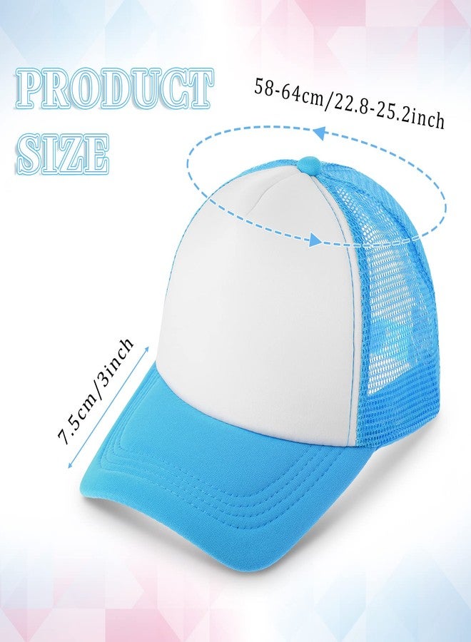 Tarpop 18 Pack Sublimation Blank Polyester Mesh Cap Trucker Summer Mesh Baseball Cap Unisex Two Tone and Solid Trucker Hats Blank Snap Back Hat for Men Women - Image 2