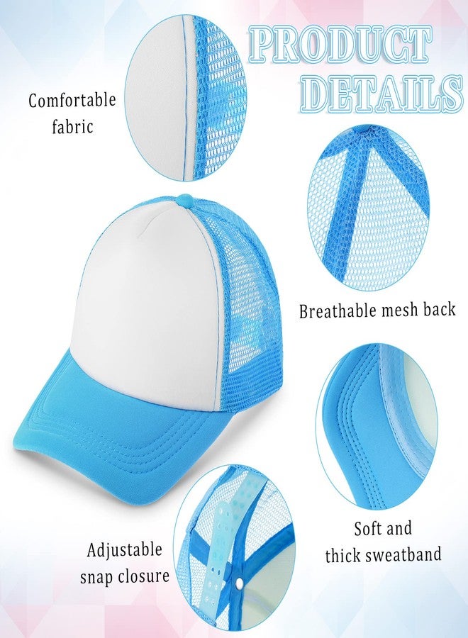 Tarpop 18 Pack Sublimation Blank Polyester Mesh Cap Trucker Summer Mesh Baseball Cap Unisex Two Tone and Solid Trucker Hats Blank Snap Back Hat for Men Women - Image 3