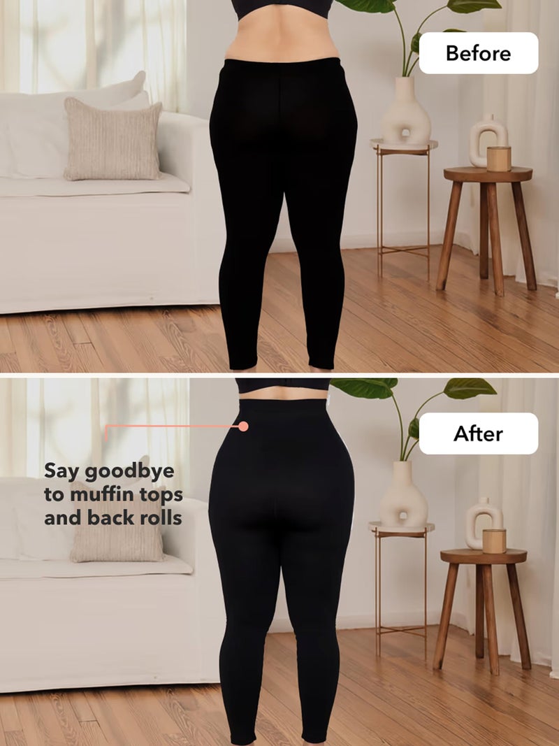SHAPERMINT High Waisted Tummy Control Compression Leggings for Women - Petite to Plus Size Womens Leggings Non See Through Olive - Image 4