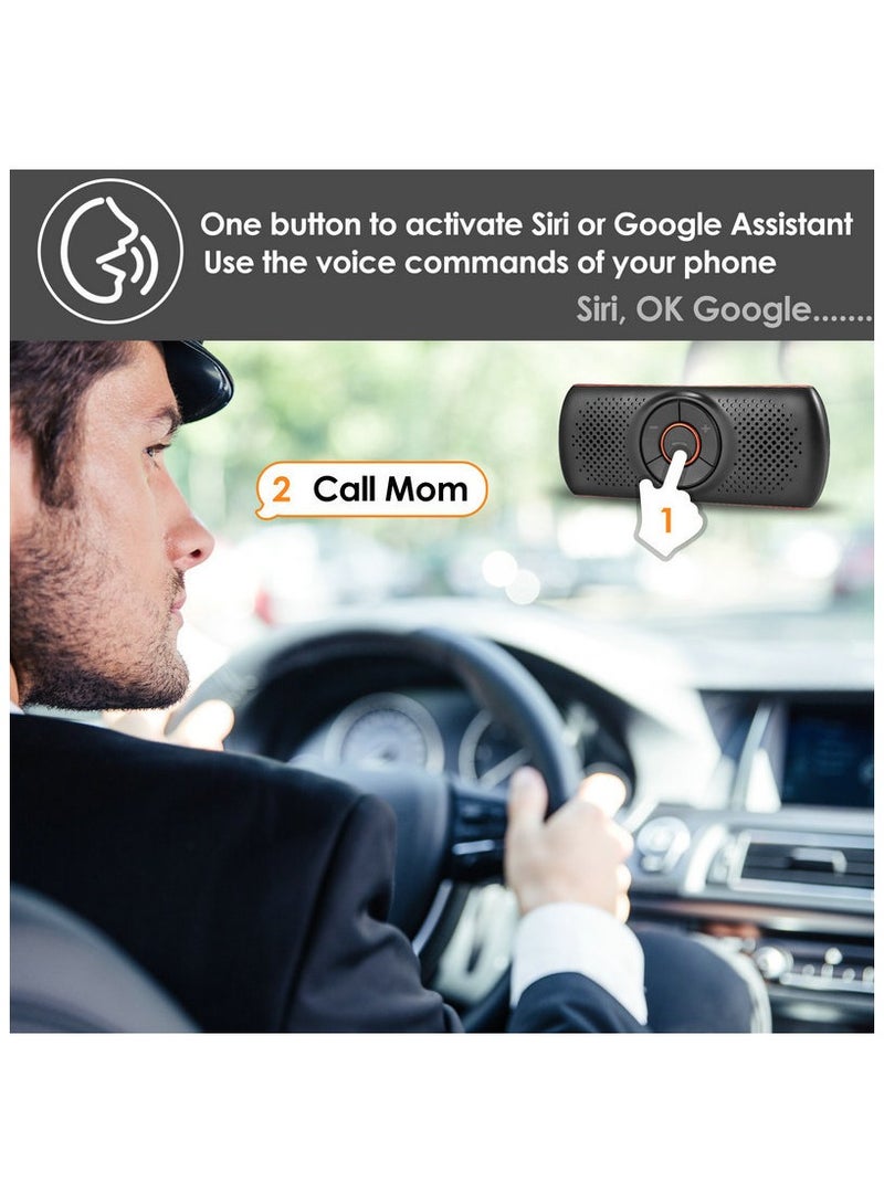 general Sun Visor Car Bluetooth Player - Handsfree Call Voice Navigation Call Announcement Music Player for Vehicle Safe Driving - Image 4