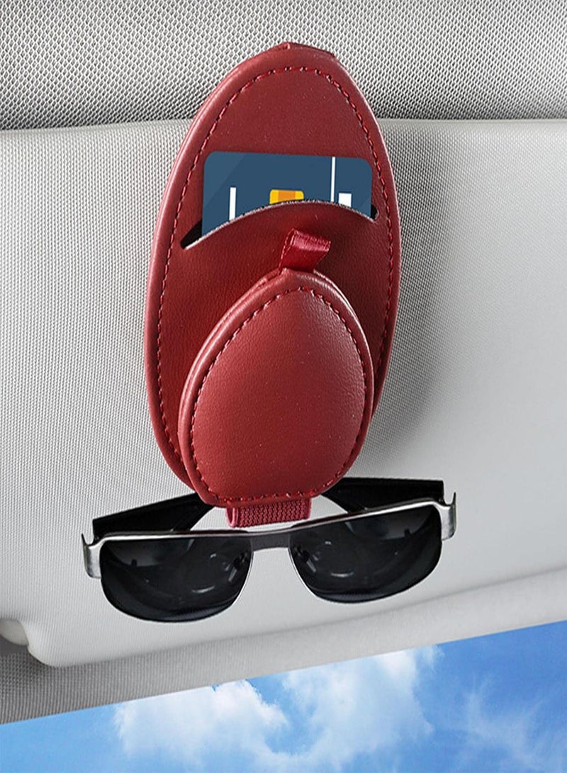 GGOOT Sunglasses Clip | Sunglasses Holder for Car,Sunglass Holder for Car Sunglasses Holder Clip Leather Eyeglasses Mount with Ticket Card Clip for Car  - Image 3