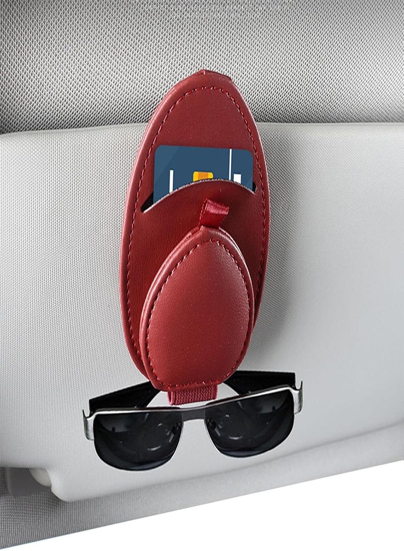 GGOOT Sunglasses Clip | Sunglasses Holder for Car,Sunglass Holder for Car Sunglasses Holder Clip Leather Eyeglasses Mount with Ticket Card Clip for Car  - Image 1