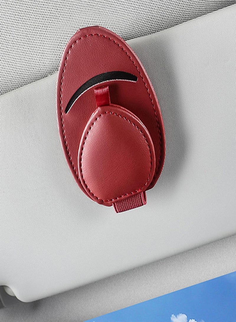 GGOOT Sunglasses Clip | Sunglasses Holder for Car,Sunglass Holder for Car Sunglasses Holder Clip Leather Eyeglasses Mount with Ticket Card Clip for Car  - Image 2