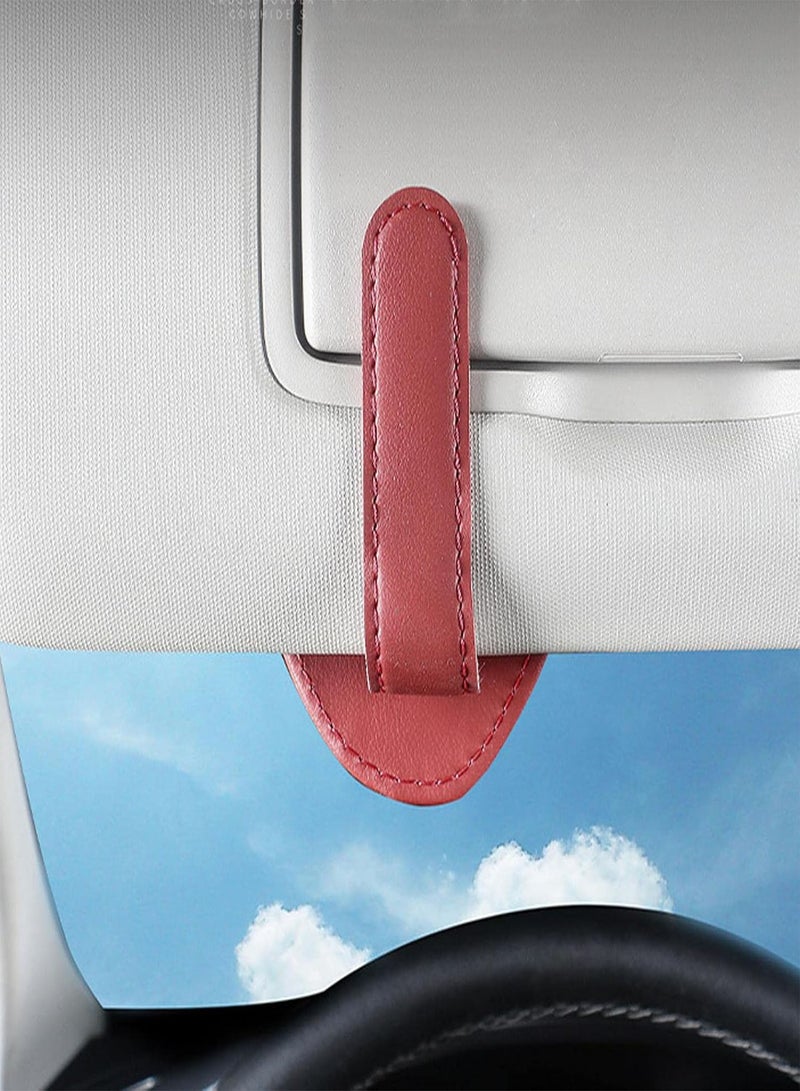 GGOOT Sunglasses Clip | Sunglasses Holder for Car,Sunglass Holder for Car Sunglasses Holder Clip Leather Eyeglasses Mount with Ticket Card Clip for Car  - Image 4